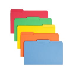 Smead File Folders, Legal Size, 1/3 Cut Tabs, 3/4 Inch Expansion, Assorted Colors, Pack of 100