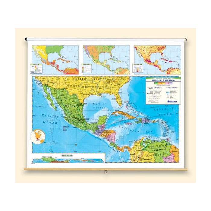 Nystrom Political Relief Map, Middle America