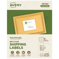 Image for Avery EcoFriendly Shipping Labels, 3-1/3 x 4 Inches, Pack of 600 from School Specialty