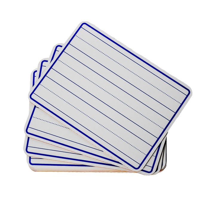 School Smart Lined Dry Erase Boards, Ruled, 9 x 12 Inches, Pack of 30