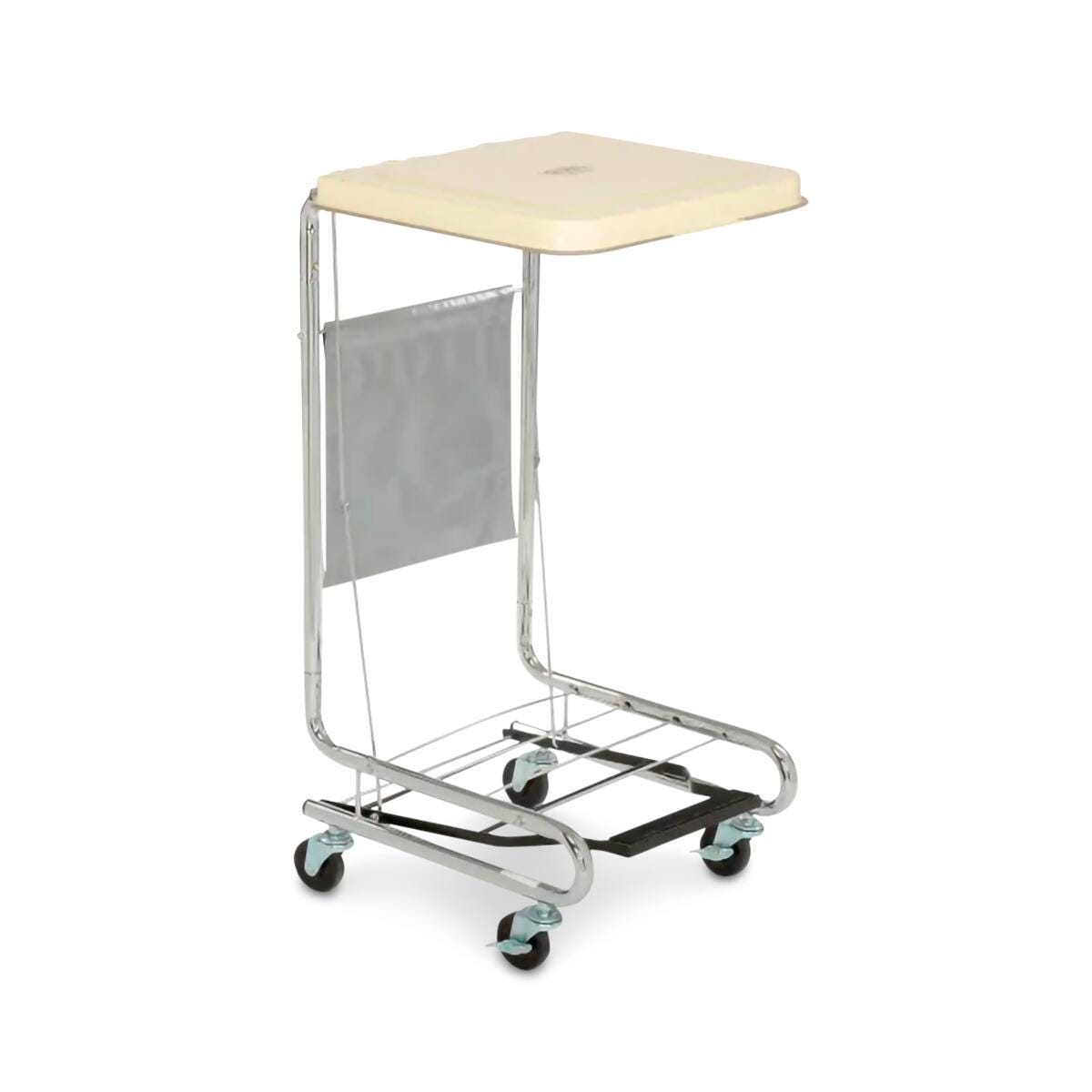 Deive Medical Chrome Hamper Stand with Foot Pedal and Steel Lid