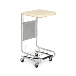 Deive Medical Chrome Hamper Stand with Foot Pedal and Steel Lid