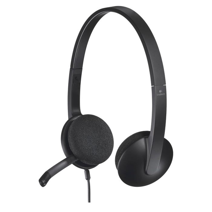 Logitech H340 Binaural Light-Weight Plug and Play USB On-Ear Headset, Black