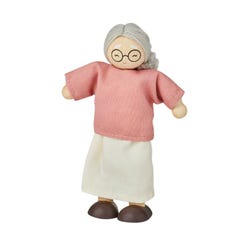 PlanToys Wood Doll Grandmother, Fair Skin Tone 2151149