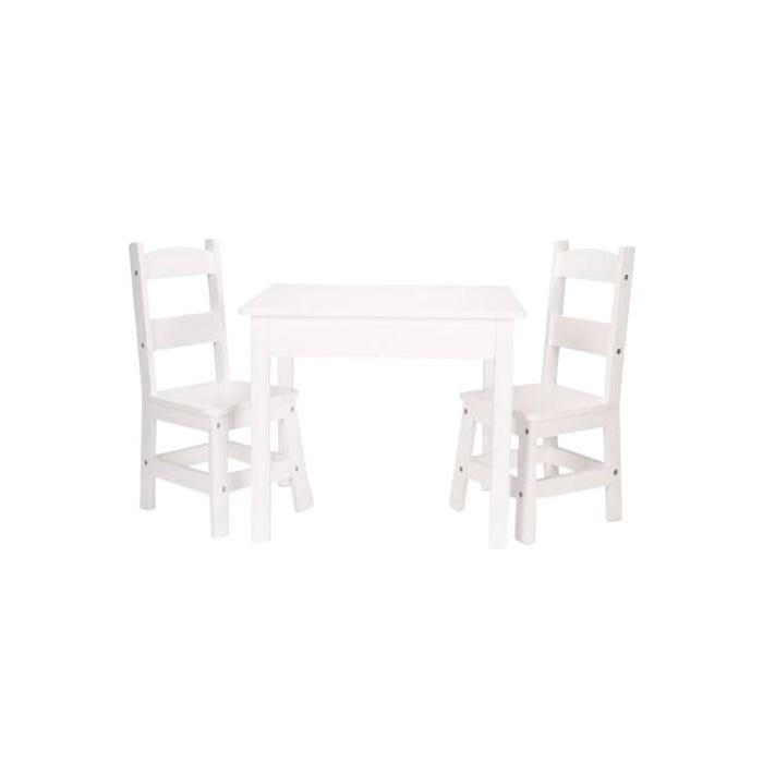 Melissa & Doug Table and Chair Set, 2 Chairs, 23-1/2 x 20 x 20-1/4 Inches, White
