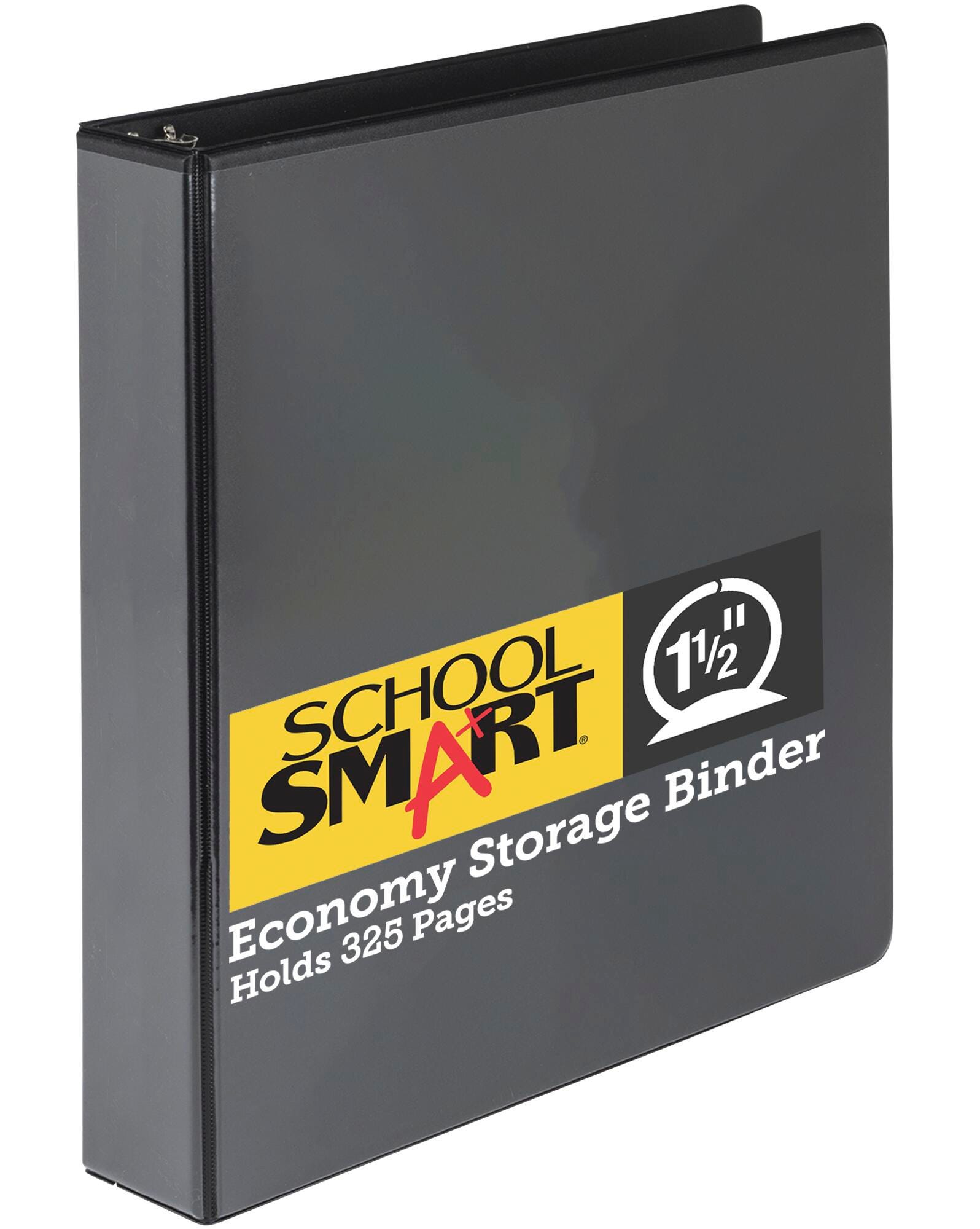 School Smart Round Ring Binder, Polypropylene, 1-1/2 Inches, Black 086364