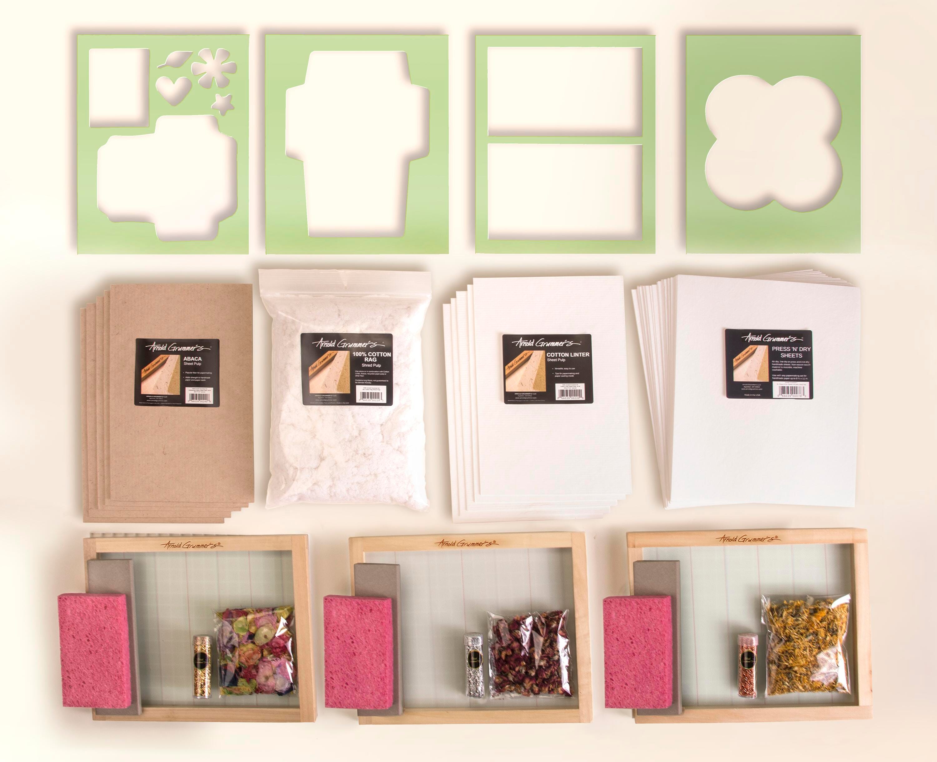 Arnold Grummer Dip into Papermaking II Classroom Kit, 8-1/2 x 11 Inches, Item Number 404895