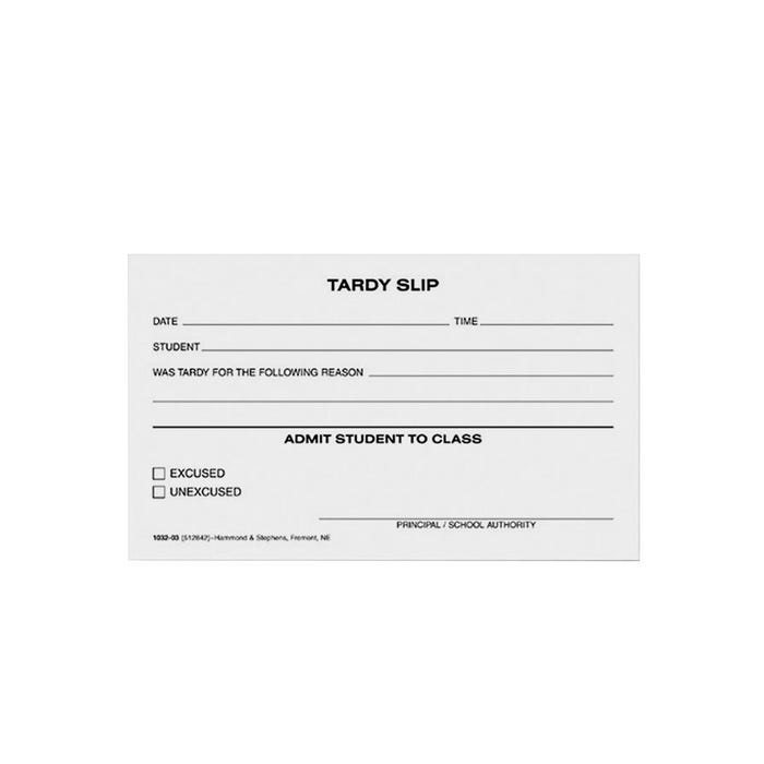 Hammond & Stephens 1032-03-10 Tardy Slip Pad, 3 x 5 Inches, Pack of 10