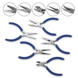 HomeTools Floral and Craft Pliers, Metallic/ Blue, Set of 5