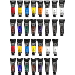 Liquitex BASICS Acrylic Paints, 4 Ounce Tubes, Assorted Colors, Set of 30