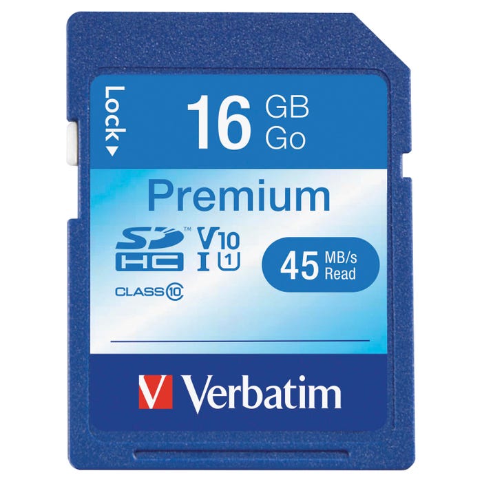 Verbatim Premium SDHC Memory Card, 16 GB