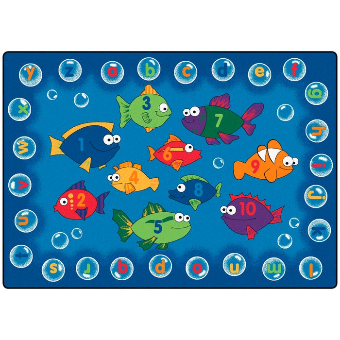 Carpets for Kids Premium Fishing for Literacy Carpet, Rectangle