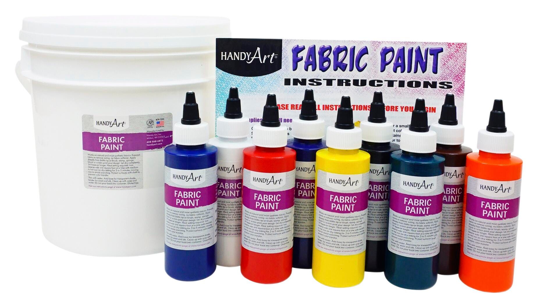 Handy Art Fabric Paint Bucket Kit, Multiple Colors, Set of 9 1397087
