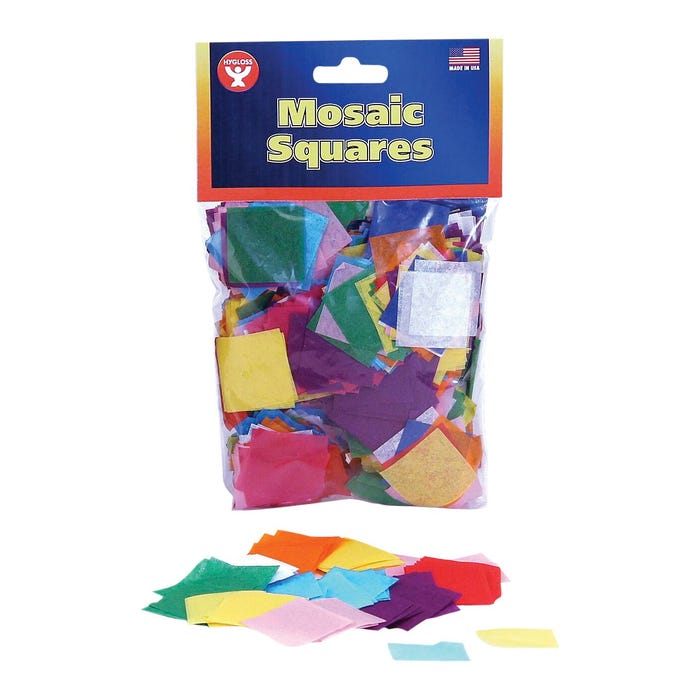 Hygloss Mosaic Tissue Squares, 1 x 1 Inch, Assorted Colors, Pack of 2500