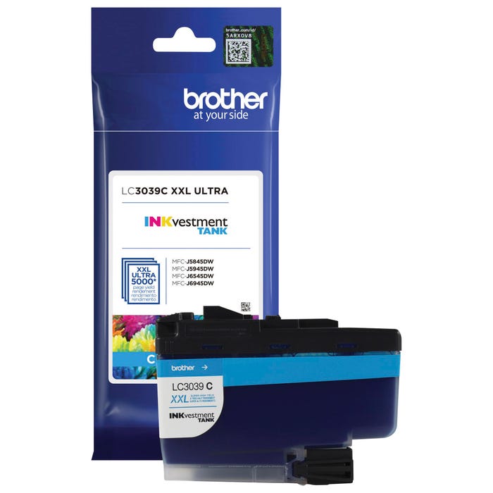 Brother XXL Ultra INKvestment Ink Tank, LC3039C, Cyan