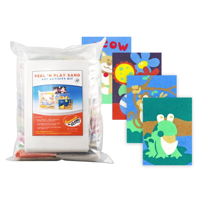 Sandtastik Peel n' Play Sand Art Activity Set, Assorted Colors, 20 Art Boards