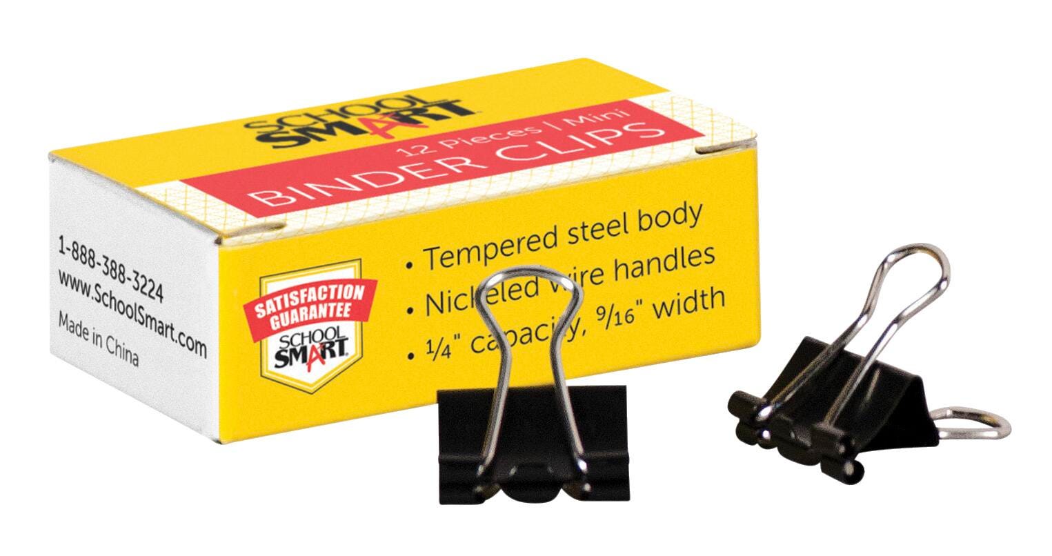 School Smart Mini Binder Clips, 9/16 Inches, Pack of 12 2133014