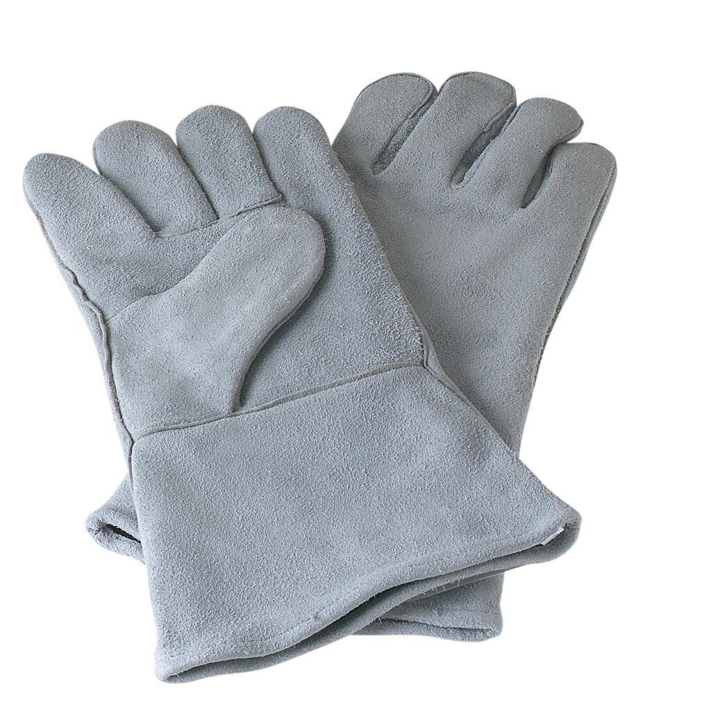 Steiner Enterprises Inc Economy Welding Gloves, 14 in L, Split Cowhide, Gray, Pack of 2