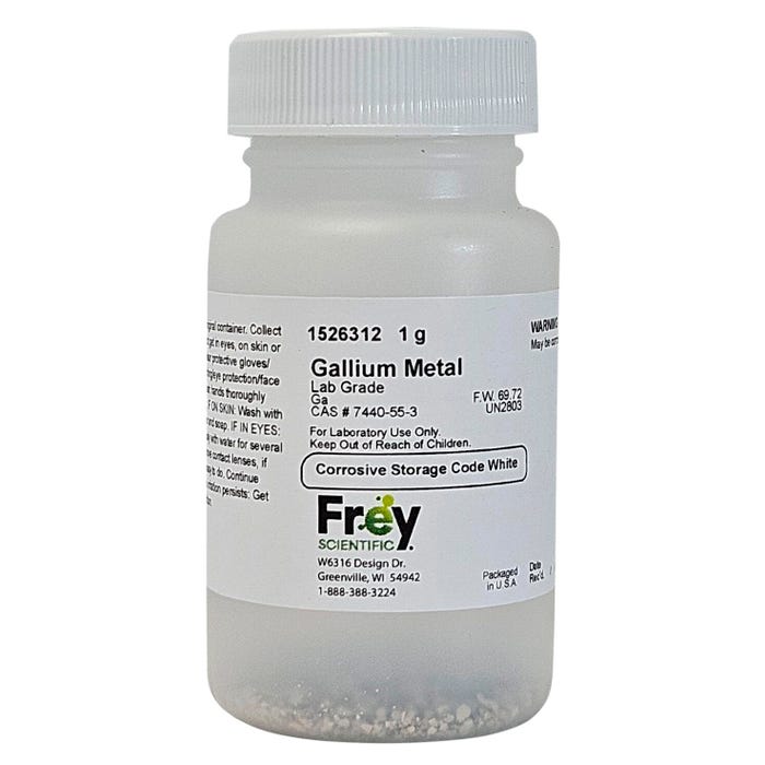 Frey Scientific Gallium Metal, Lab Grade, 1 Grams
