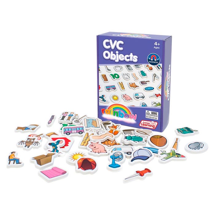 Junior Learning Rainbow CVC Objects, Set of 40