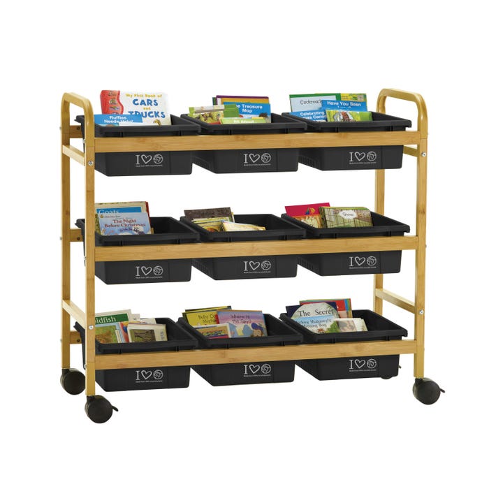Copernicus Bamboo Book Browser Cart, 41 x 16 x 37-1/2 Inches