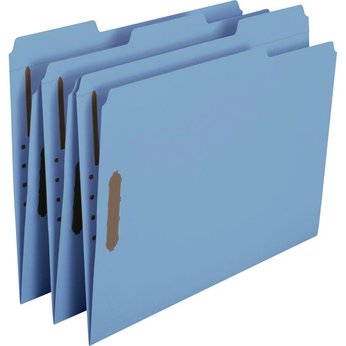 Smead Reinforced Fastener Folder, Letter Size, Blue, Pack of 50