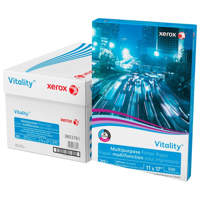 Xerox Vitality Copy Paper, 11 x 17 Inches, 20 lb, White, 500 Sheets