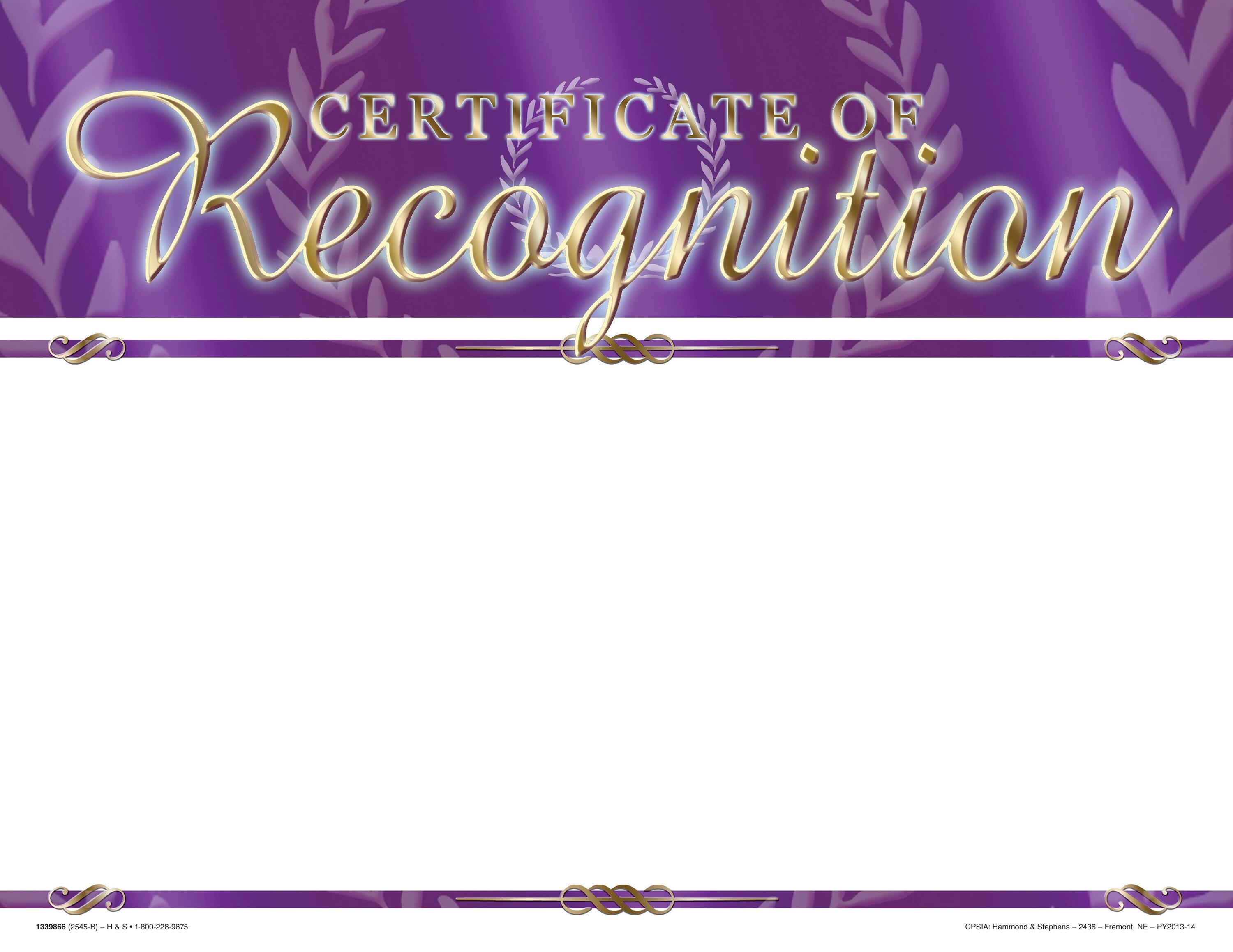 Achieve It! Certificate of Recognition Awards, Blank Item, 11 x 8-1/2 Inches, Pack of 25, Item Number 2105097