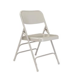 National Public Seating 300 Series Deluxe Steel Folding Chair, 17-1/4 Inch Seat, Grey, Set of 4, Item Number 2051292