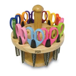 School Smart Paper Edger Scissor Set with Stand, Assorted Designs, Pack of 12 085069
