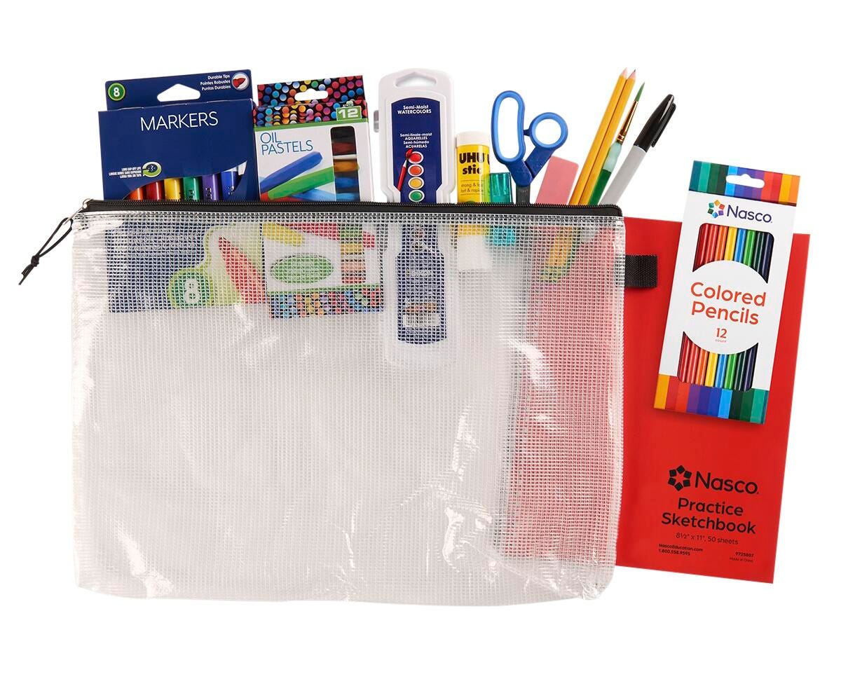 Image for Nasco Middle School Art Kit with Sketchbook in a Bag from School Specialty