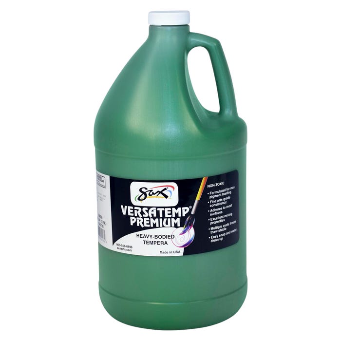 Sax Versatemp Premium Heavy-Bodied Tempera Paint, 1 Gallon, Green