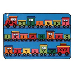 Carpets for Kids KID$Value Alphabet Train Rug, 3 Feet x 4 Feet 6 Inches, Rectangle, Multicolored, Item Number 1457494
