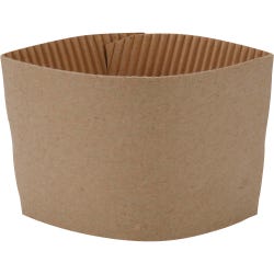 Genuine Joe Corrugated Protective Hot Cup Sleeve for 10 - 16 oz Virgin Hot Cups Brown, Pack of 1000