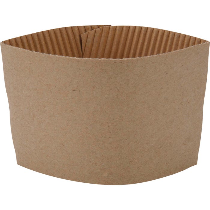 Genuine Joe Corrugated Protective Hot Cup Sleeve for 10 - 16 oz Virgin Hot Cups Brown, Pack of 1000
