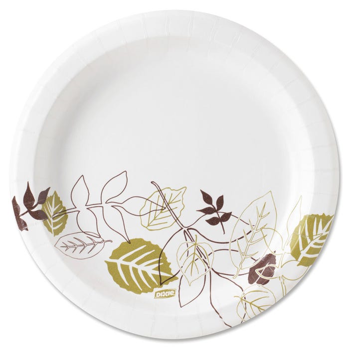 Dixie Foods Heavyweight Pathway Design Soak Proof Paper Plate, 8-1/2 Inch Dia, White, Pack of 1000