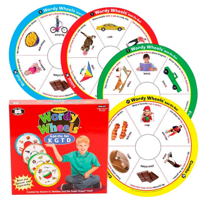 Super Duper Wordy Wheels Game, Add-On Set for K, G, T, and D