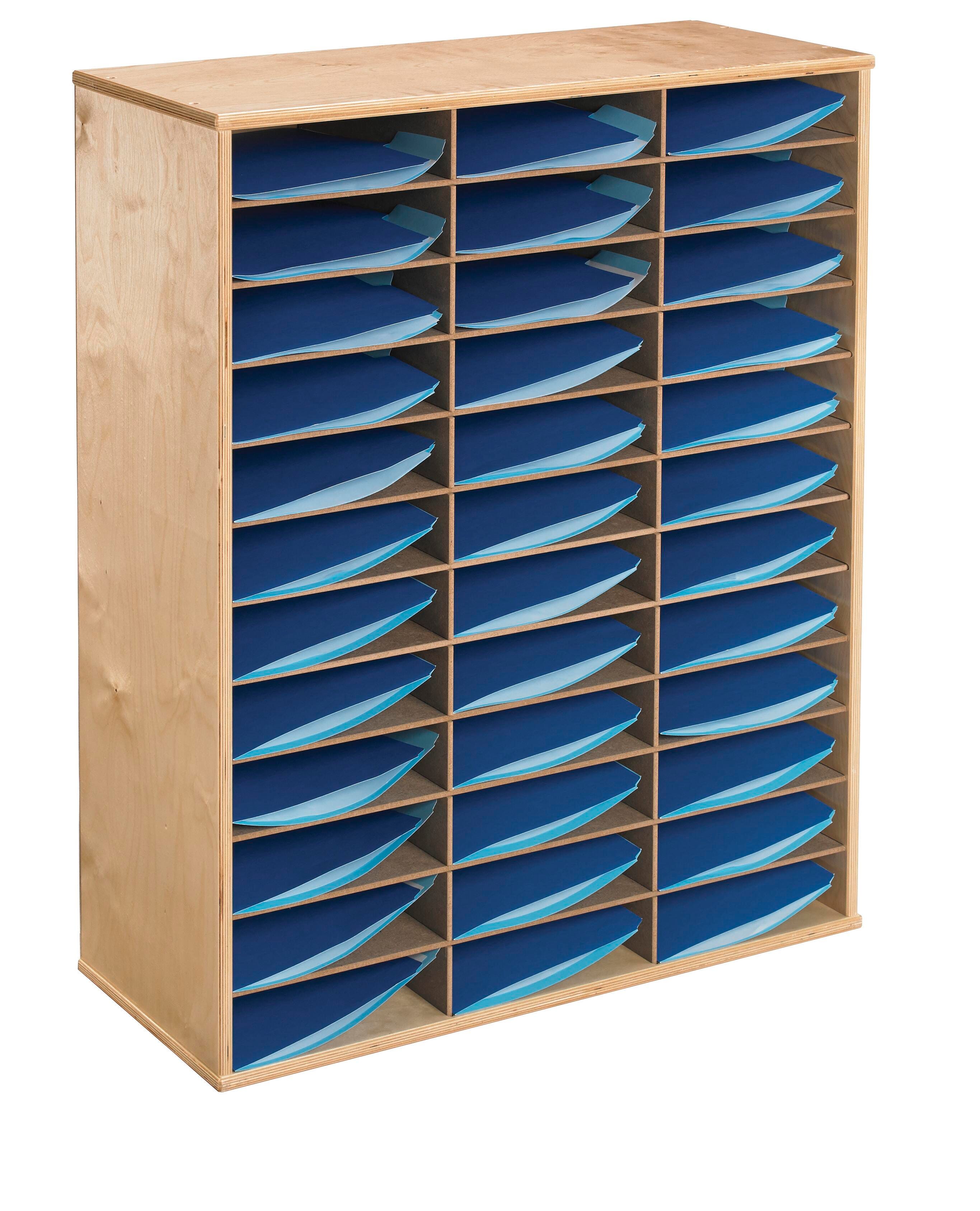 Classroom Select Storage Organizer, 36 Shelves, 29 x 12 x 35-1/2 Inches, Natural Wood Exterior 1491768