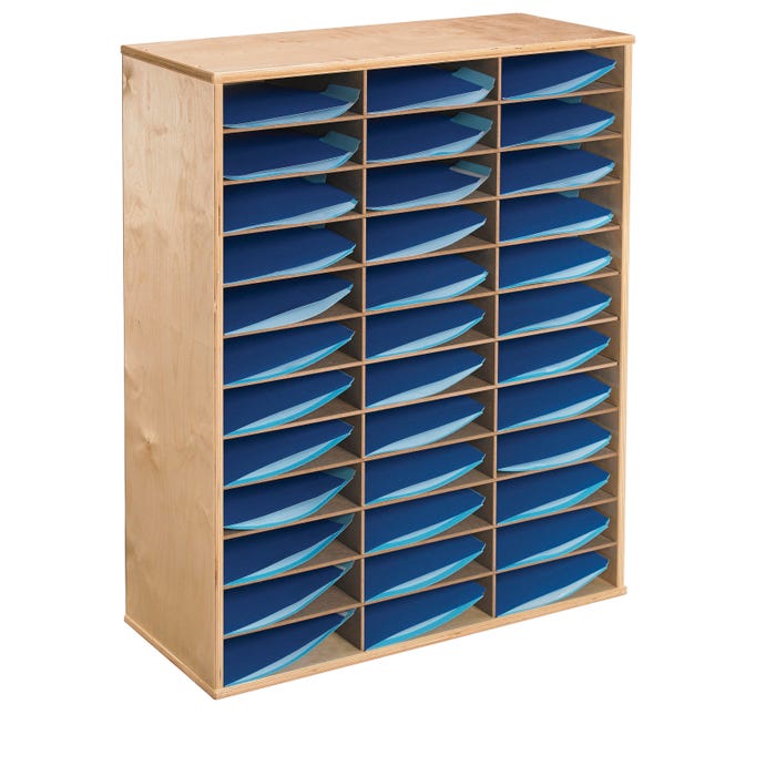 Classroom Select Storage Organizer, 36 Shelves, 29 x 12 x 35-1/2 Inches, Natural Wood Exterior
