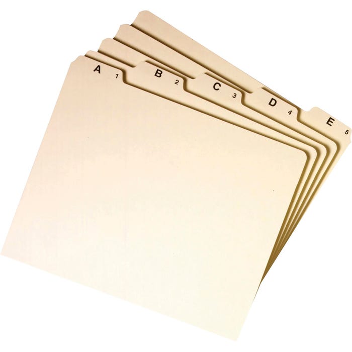 Smead Filing Guides, Letter Size, A-Z, 1/5 Cut Tab, Manila, 1 Set