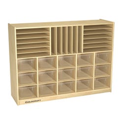 Childcraft Mobile Small-Tray Portfolio Center, 15 Clear Trays, 47-3/4 x 14-1/4 x 36 Inches, Item Number 072174