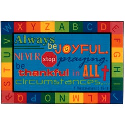 Carpets for Kids KID$Value PLUS Always Be Joyful Carpet, Rectangle 4002259