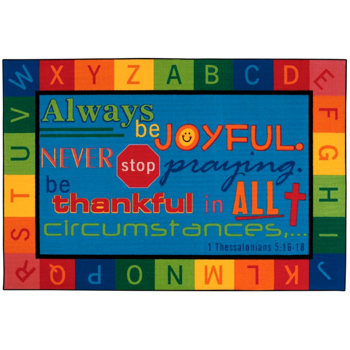 Carpets for Kids KID$Value PLUS Always Be Joyful Carpet, Rectangle