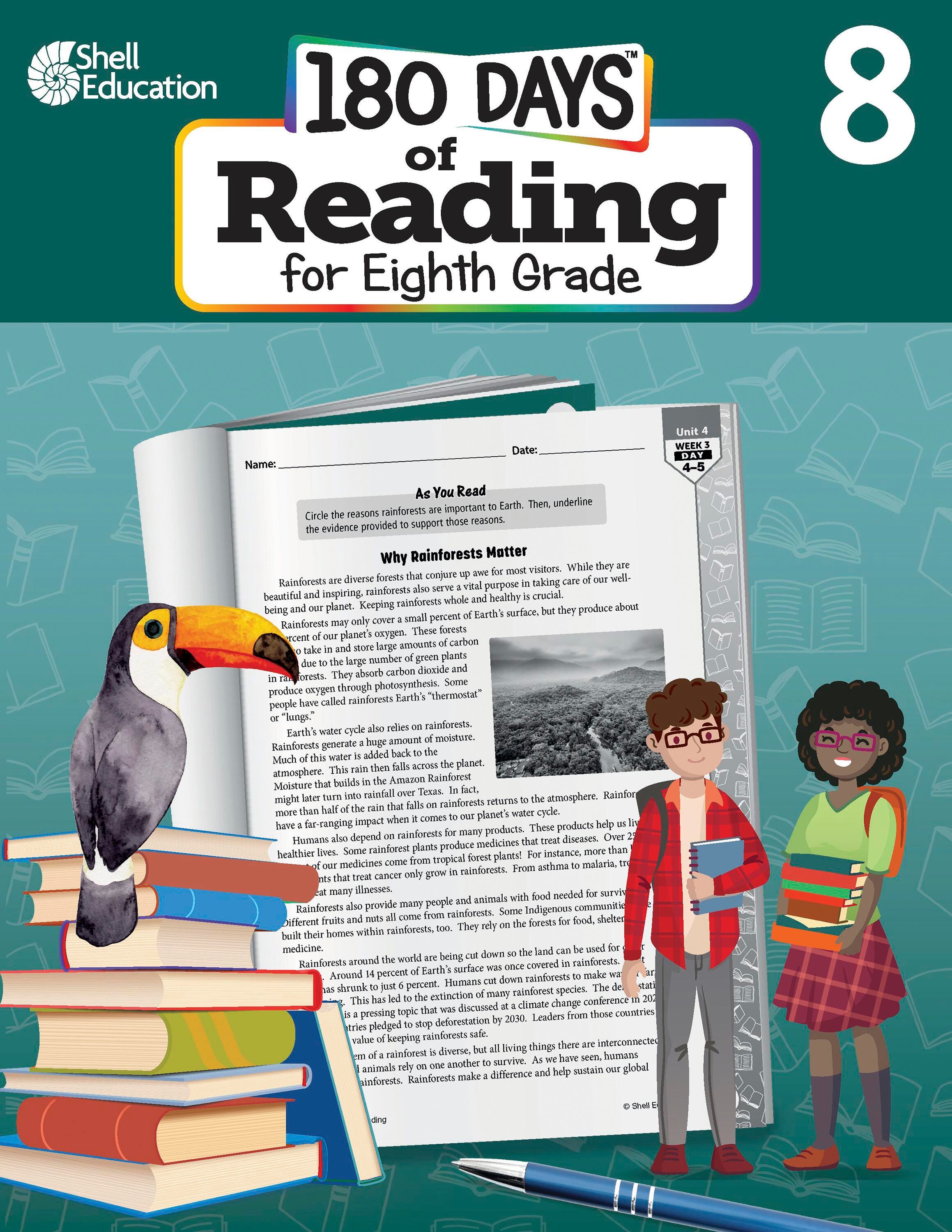 Image for Shell Education 180 Days Of Reading For Eighth Grade, Second Edition from School Specialty