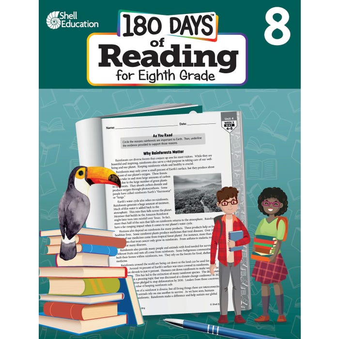 Shell Education 180 Days Of Reading For Eighth Grade, Second Edition