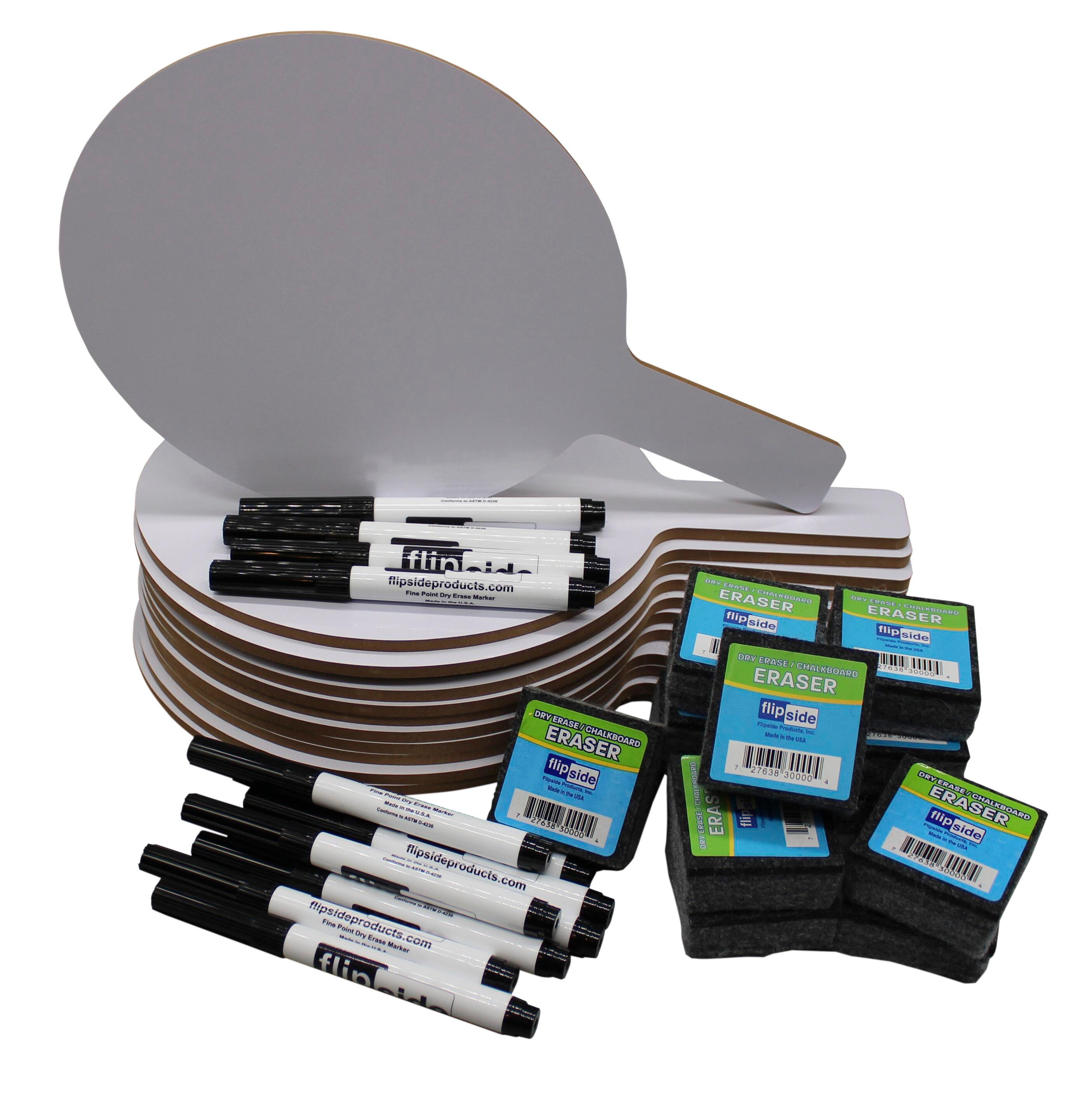 Flipside Dry Erase Answer Paddles Classroom Set, 7 x 12 Inches, Set of 36 Pieces 1461985