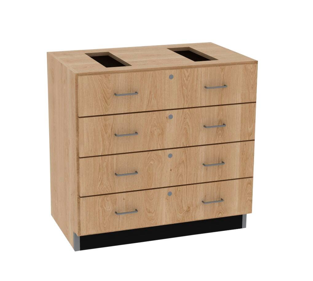 Diversified Spaces Base Cabinet Without Top, 36 x 22 x 35 Inches, Solid Hardwood with Oak Veneer, Chemical Resistant UV 1129065