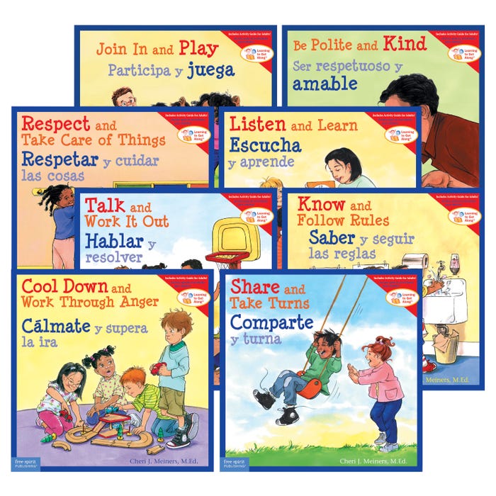 Free Spirit Publishing Learning to Get Along Series, Set of 8, Grades PreK to 3, Bilingual