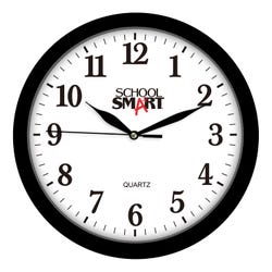 School Smart Silent Movement Wall Clock, 13 Inches, White Dial and Black Frame 1563726