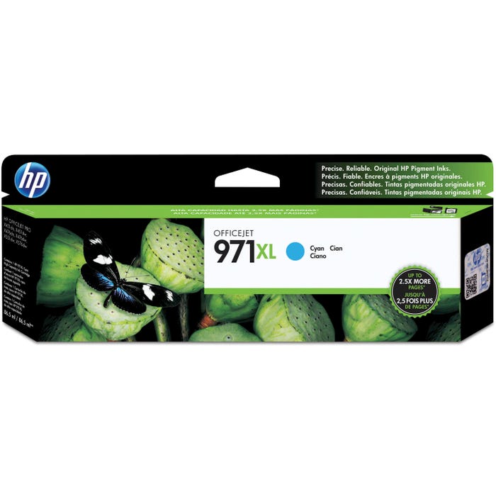 HP 971XL Ink Toner Cartridge, CN626AM, Cyan